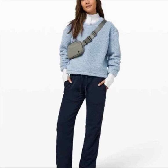 lululemon athletica Tops - Lululemon Pullover 8 Sweatshirt Sherpa Athletic Workout Training Wool Warm Blue
